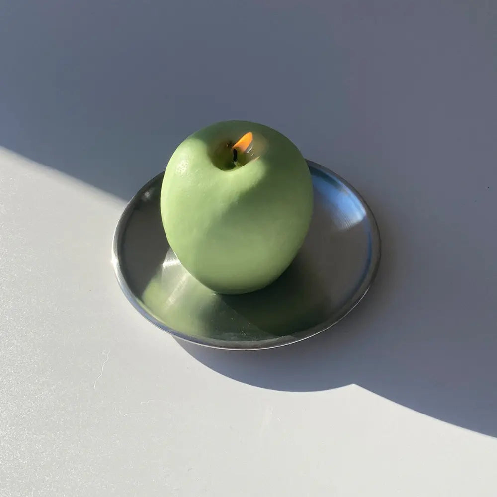 5.5" Stainless Steel Candle Plate | Small Decorative Coaster & Wax Tray