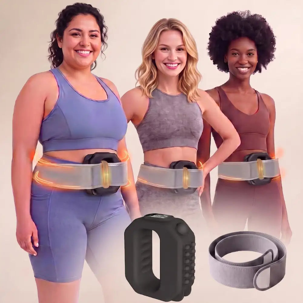 Women wearing the black fascia ring with adjustable waist strap